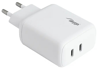 Wall charger Akyga AK-CH-19 40W 2x USB-C 20W PD Quick Charge 3.0 5-12V / 1.67-3A white
