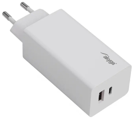 Wall charger Akyga AK-CH-20 100W USB-C USB-A PD GaN 5-20V / 1.5-5A  white