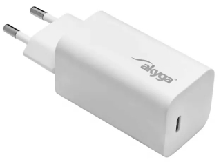 Wall charger Akyga AK-CH-23 65W USB-C PD GaN 5-20V / 3-3.25A  white