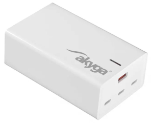 Wall charger Akyga AK-CH-25 140W 3x USB-C + USB-A PD GaN 5-28V / 1.5-5A  white