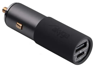 Car charger 12/24V Akyga AK-CH-26 100W USB-A + USB-C PD Quick Charge 3.0 5-20V / 1.5-5A grey