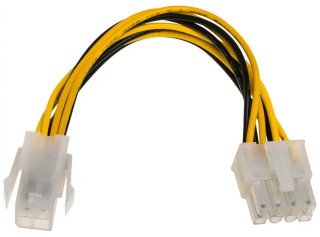 Adapter with cable Akyga AK-CA-10 P4 4 pin (m) / P8 8 pin (f) P4+4 15cm