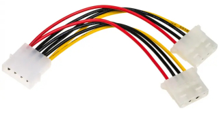 Adapter with cable Akyga AK-CA-15 Molex (m) / 2x Molex (f) 2x 15cm