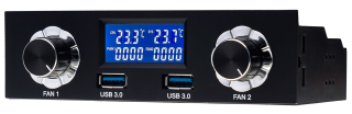 LCD fan control panel Akyga AK-CA-24 5.25" bay 2x USB 3.0