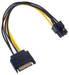Adapter with cable Akyga AK-CA-30 SATA (m) / PCI-E 6 pin (f) 15cm