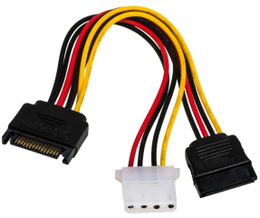 Adapter with cable Akyga AK-CA-32 SATA (m) / Molex (f) / SATA (f) 2x 15cm
