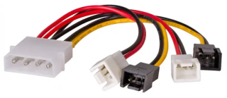 Adapter with cable Akyga AK-CA-34 Molex (m) / 2x 3 pin 12V (m) / 2x 3 pin 5V (m) 4x 15cm