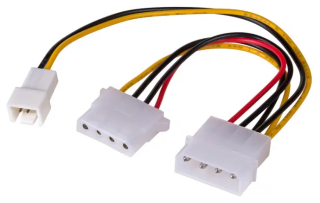 Adapter with cable Akyga AK-CA-35 Molex (m) / 3 pin 12V (m) / Molex (f) 2x 15cm