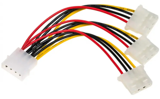 Adapter with cable Akyga AK-CA-40 Molex (m) / 3x Molex (f) 3x 15cm