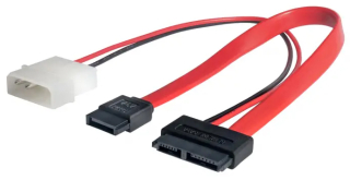 Adapter with cable Akyga AK-CA-45 Slimline SATA (f) / data SATA (f) / Molex (m) 2x 20cm