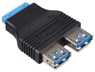 Adapter Akyga AK-CA-58 2x USB 3.0 A (f) / USB 19 pin (f)