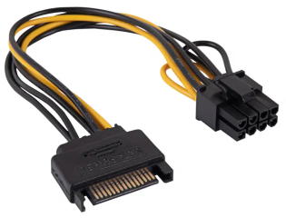 Adapter with cable Akyga AK-CA-80 PCI-E 6+2pin (m) / SATA (m) 15cm