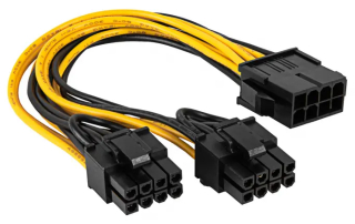 Adapter with cable Akyga AK-CA-81 PCI-E 8-pin (f) / 2 x PCI-E 6+2-pin (m) 15cm
