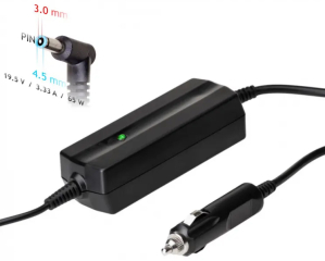 Car notebook power supply Akyga AK-ND-40 19.5V / 3.33A 65W 4.5 x 3.0 mm + pin HP 1.2m