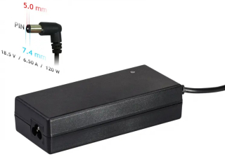 Notebook power supply Akyga AK-ND-46 18.5V / 6.5A 120W 7.4 x 5.0 mm + pin HP 1.2m