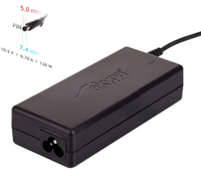 Notebook power supply Akyga AK-ND-57 19.5V / 6.7A 130W 7.4 x 5.0 mm + pin DELL 1.2m