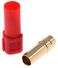 Connector: DC power; female; XT150 series; 60A (8AWG); 500V; PIN: 1; cable mount (solder); red