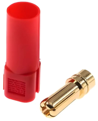 Connector: DC power; male; XT150 series; 60A (8AWG); 500V; PIN: 1; cable mount (solder); red