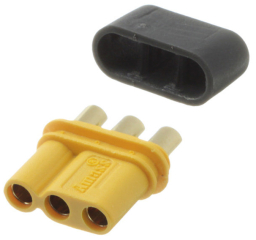 Конектор: захранващ DC; женски; серия MR30; 15A (16AWG); 500V; PIN: 3; кабелен (запояване); жълт