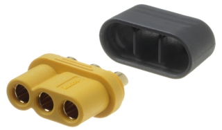 Конектор: захранващ DC; женски; серия MR60; 30A (12AWG); 500V; PIN: 3; кабелен (запояване); жълт