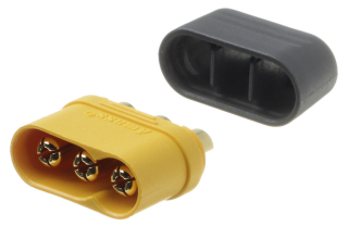 Конектор: захранващ DC; мъжки; серия MR60; 30A (12AWG); 500V; PIN: 3; кабелен (запояване); жълт