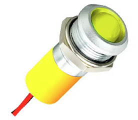 LED Panel Mount Indicator; Hyper Bright Yellow; 24V AC/DC; -40°C to +85°C; IP67