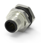 M12A Receptacle; Male; 2Pin; Front Fastened; A Code; Solder Type