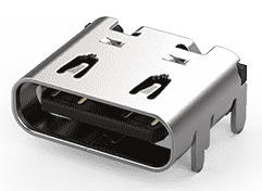 USB 3.1; C-Type Receptacle; Right Angle; 16Pin Single Row, w/SMD