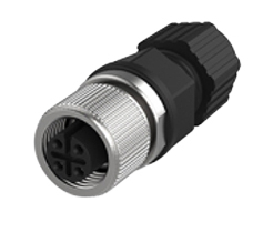 M12A Plug; Female; 4Pin ; For Cable; A Code; field installable