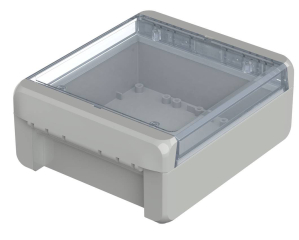 Box Bocube;151x125x60mm;IP66;Light Grey;Clear Cover;Hinged Door