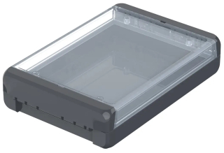Box Bocube; 191x125x40mm; IP66/68; Graphite Grey, similar to RAL 7024; Crystal-clear Lid