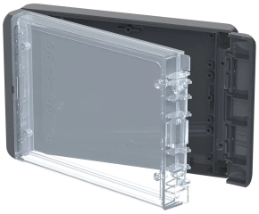 Box Bocube; 191x125x40mm; IP66/68; Graphite Grey, similar to RAL 7024; Crystal-clear Lid