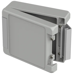BA 141306 F Bocube Alu enclosure 7035, 171x135x76mm, Recessed keypad area, Light grey similar to RAL 7035
