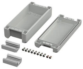 BA 180806 F Bocube Alu enclosure 7035, 199x86x60mm, Recessed keypad area, Light grey similar to RAL 7035