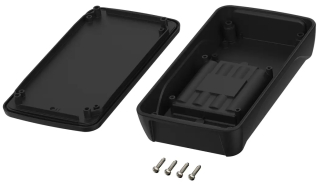 BOP 700 BE-9005 Bopad enclosure; 165x90x34mm; battery compartment for 4 AA; ABS, black similar to RAL 9005