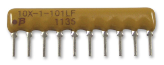 22k Ohm ±2% 200mW Power Per Element Bussed 9 Resistor Network/Array ±100ppm/°C 10-SIP