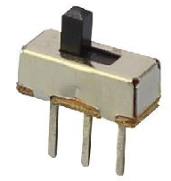 Slide switch,  1P2T,  5mm height black slide handle