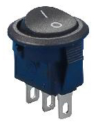 Rocker switch 3p SPDT ON/ON ?16mm 3A/250Vac, black