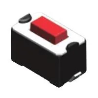 Тактилен бутон 2p SPST незад. 50mA/12V 3.5х6.0x5.0mm, червен, Flat terminal