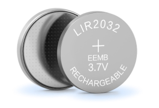 Li-Ion Rechargeable Coin Battery (Button Cell); 3.7V/45mAh