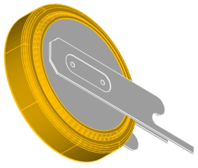 Lithium Coin Battery (Button Cell), 3.0V/50mAh, PCB Mount, Vertical, 2 pins