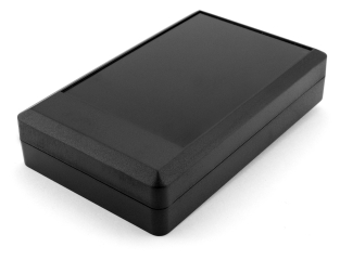 "Handheld" кутия правоъгълна с отделение за батерии; ABS; черна (RAL 9005); 144x90x30
