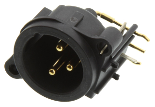 XLR Connector; PCB with Retention Spring; 3 Pole; Male