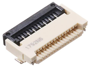 Flat Flexible Cable Connector, Rotary Backlock, 7 positions, 1.0mm, Dual-sided Contacts, Gold-plated, Right Angle, SMD