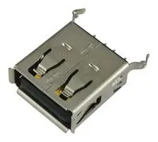 USB-A 2.0 Receptacle, 4-POS, Through Hole, Vertical, Gold Contact Finish