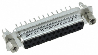 25-Pos D-Sub Receptacle, Female Sockets