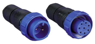 3 (Power) Position Circular Connector Plug Housing Free Hanging (In-Line) Backshell, Coupling Nut, UV Resistant