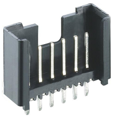 Pin header, 6 pole, pitch 2.5 mm, straight, black
