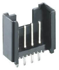 Pin header, 4 pole, pitch 2.5 mm, straight, black