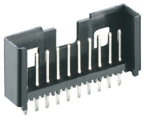 Pin header, 12 pole, pitch 2.5 mm, straight, black